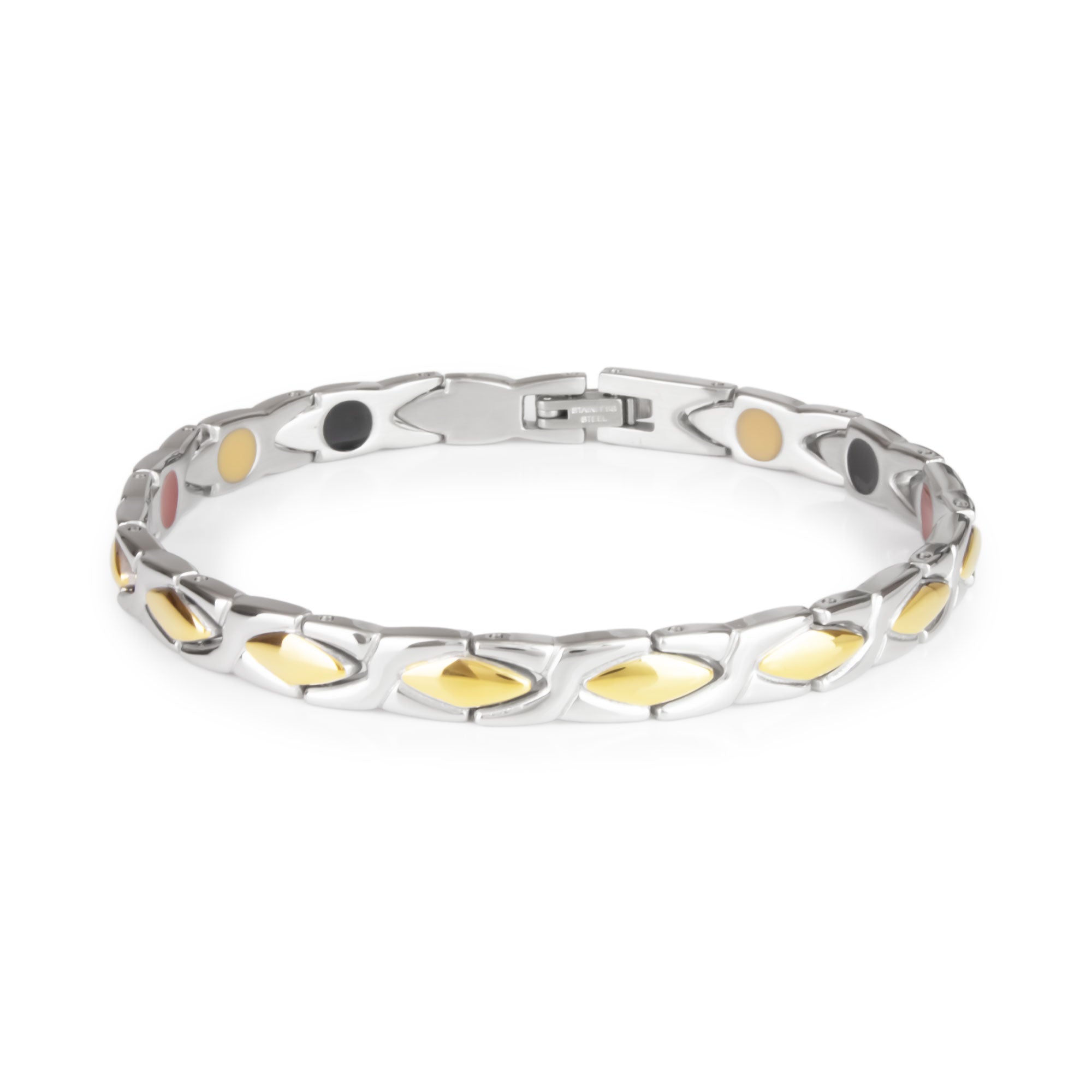 Alchemist - Negative Ion Bracelet, Stainless Steel with Gold Drops