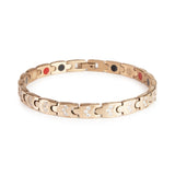 Crescents - Negative Ion Bracelet, Titanium Rose Gold with Swarovski Crystals