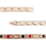 Crescents - Negative Ion Bracelet, Titanium Rose Gold with Swarovski Crystals