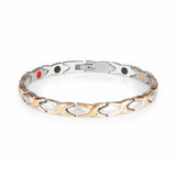 Drops - Negative Ion Bracelet, Polished Rose Gold and Stainless Steel