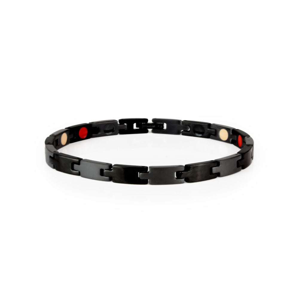 Eternity - Negative Ion Bracelet, Black Titanium, Matte/Gloss Finish