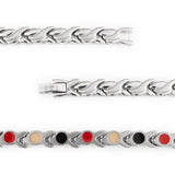 Flawless – Negative Ion Bracelet, Brushed Stainless Steel Waves