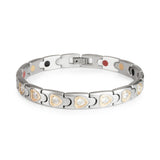 Hearts - Negative Ion Bracelet, Titanium with Rose Gold Hearts & Swarovski Crystals