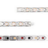 Hearts - Negative Ion Bracelet, Titanium with Rose Gold Hearts & Swarovski Crystals