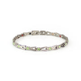 Imagine - Negative Ion Bracelet, Titanium with Green Swarovski Crystals