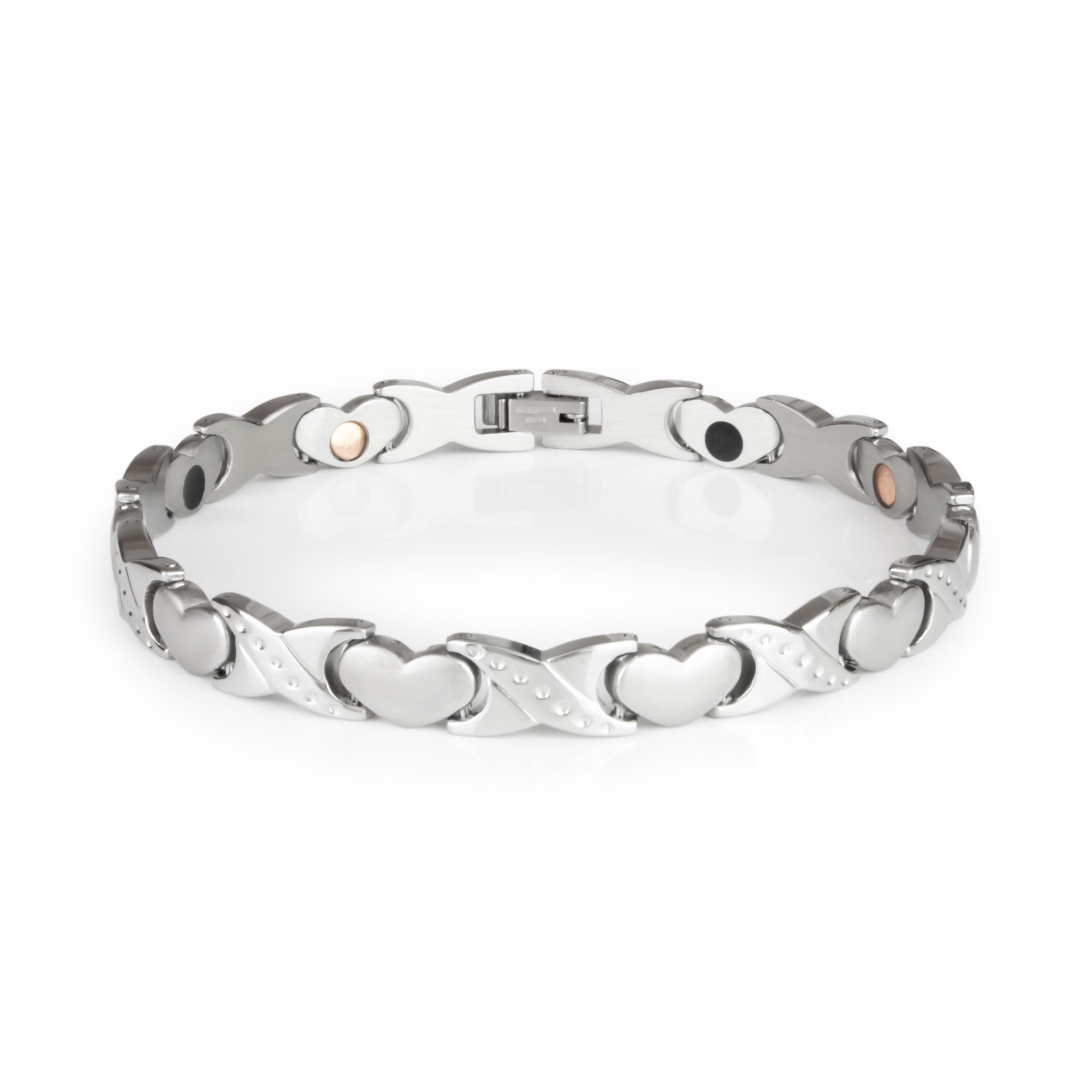 Love - Negative Ion Bracelet, Stainless Steel Hearts