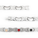 Love - Negative Ion Bracelet, Stainless Steel Hearts