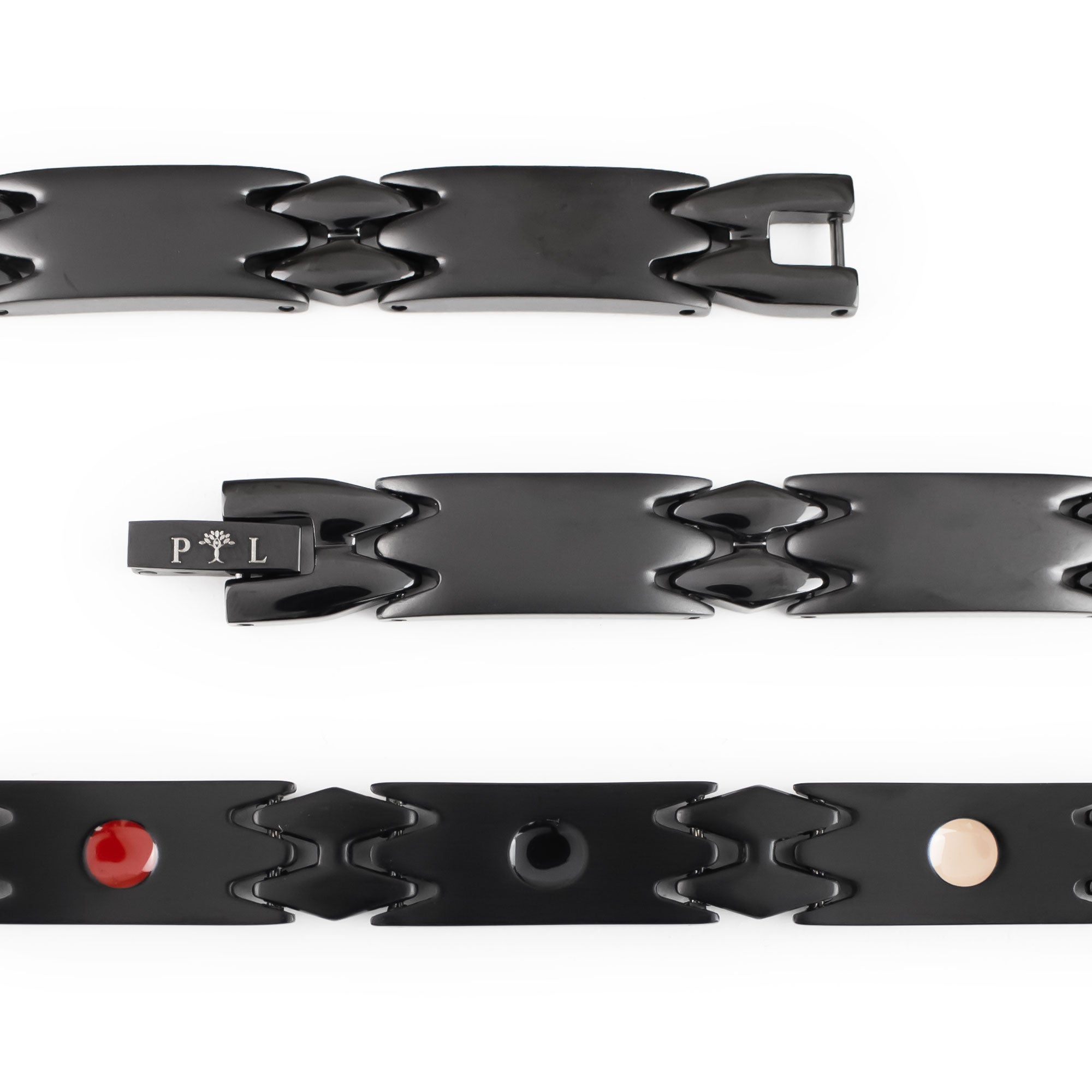 Millennial - Negative Ion Bracelet, Polished Black Stainless Steel