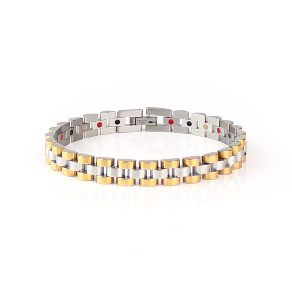 Twist - Negative Ion Bracelet, Gold and Stainless Steel
