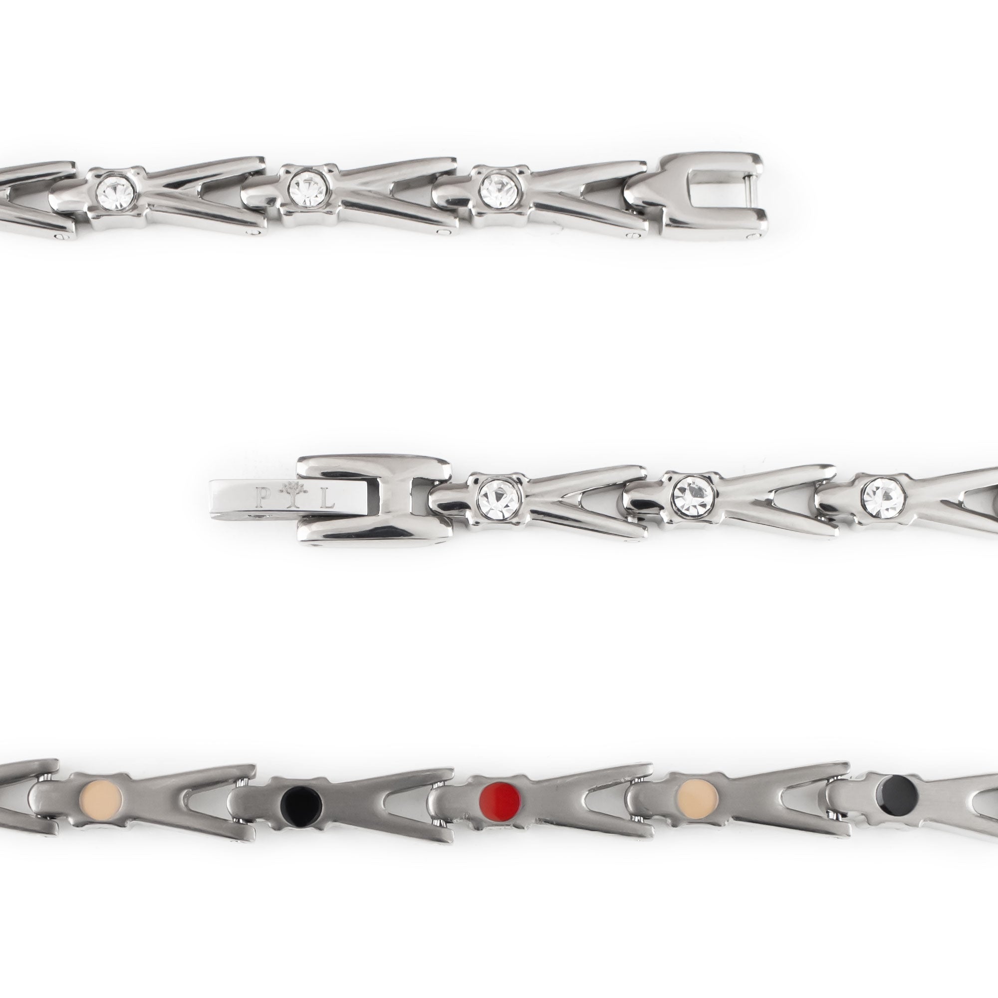 Vibrant Spark - Negative Ion Bracelet, Titanium with Swarovski Crystals