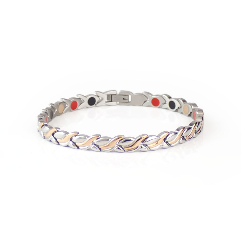 Waves - Negative Ion Bracelet, Rose Gold and Stainless Steel