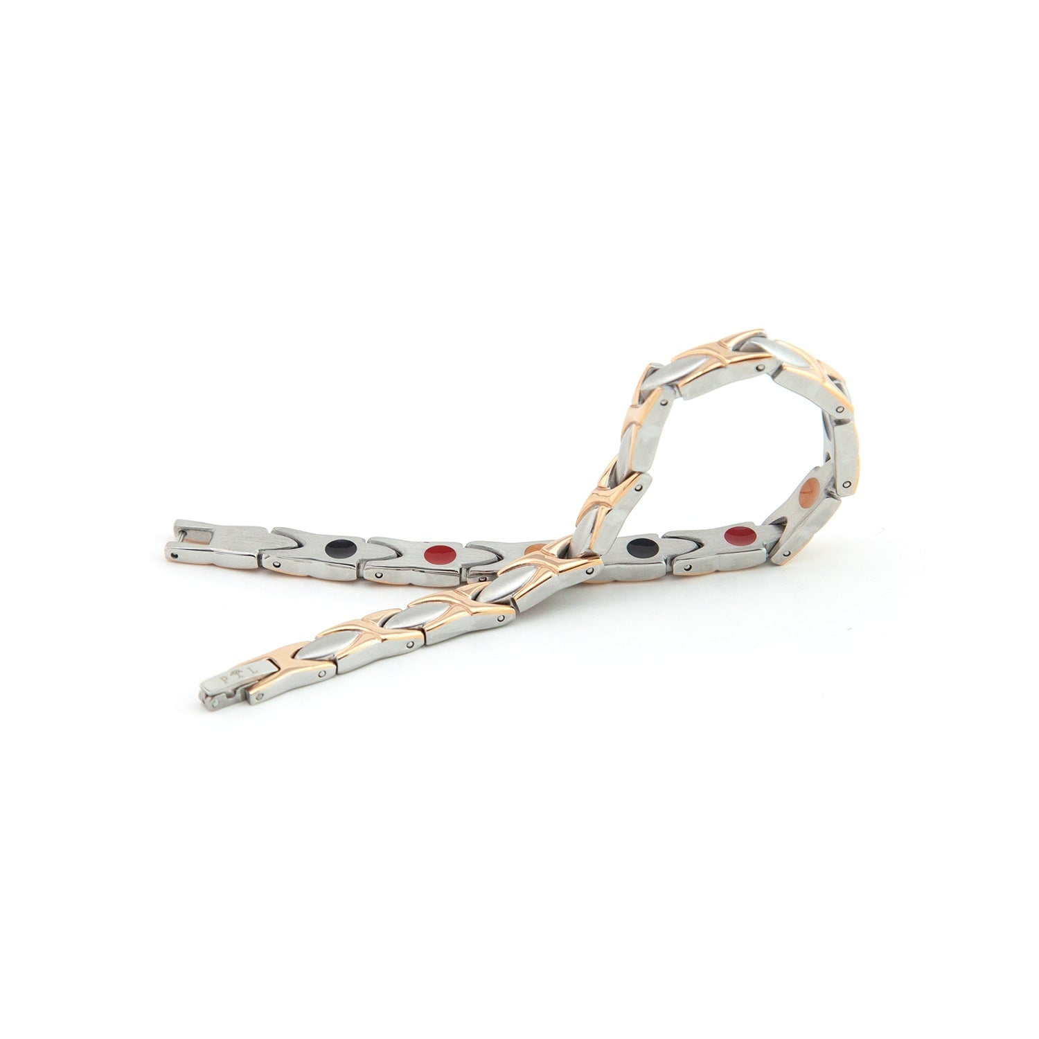 Drops - Negative Ion Bracelet, Polished Gold & Stainless Steel