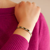 Balance -Titanium Negative Ion Bracelet- Black Onyx, Sterling Silver & Gold Plated