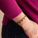 Tri-Color - Titanium Negative Ion Bracelet - Rose Gold Plated & Black Onyx