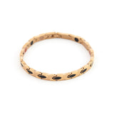 Tri-Color - Titanium Negative Ion Bracelet - Rose Gold Plated & Black Onyx