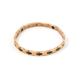 Tri-Color - Titanium Negative Ion Bracelet - Rose Gold Plated & Black Onyx
