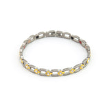 Paris - Negative Ion Link Bracelet, Titanium w Gold Plated & Swarovski Crystals