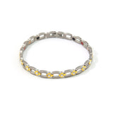 Paris - Negative Ion Link Bracelet, Titanium w Gold Plated & Swarovski Crystals