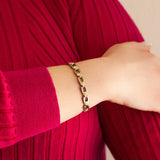 Paris - Negative Ion Link Bracelet, Titanium w Gold Plated & Swarovski Crystals