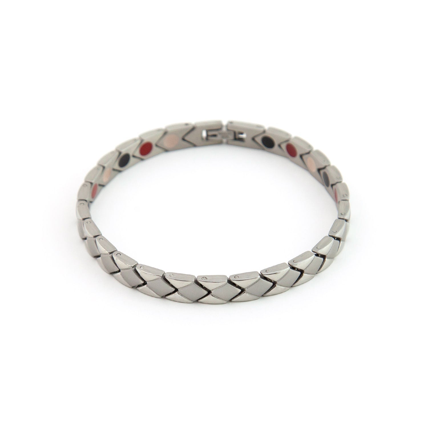 Embrace - Stress Relief Negative Ion Bracelet, Stainless Steel Rhombus