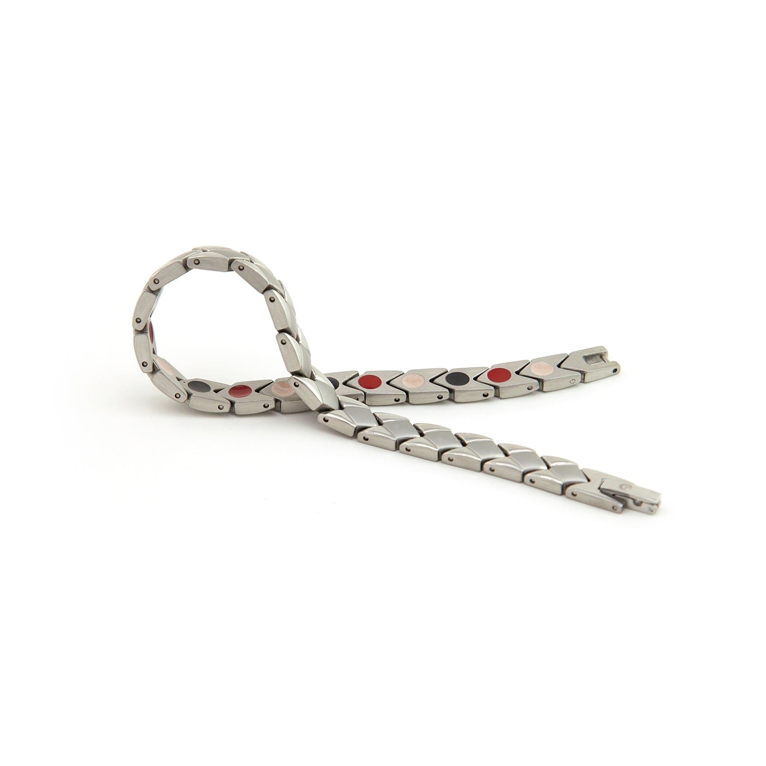 Embrace - Stress Relief Negative Ion Bracelet, Stainless Steel Rhombus