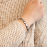 Embrace - Stress Relief Negative Ion Bracelet, Stainless Steel Rhombus