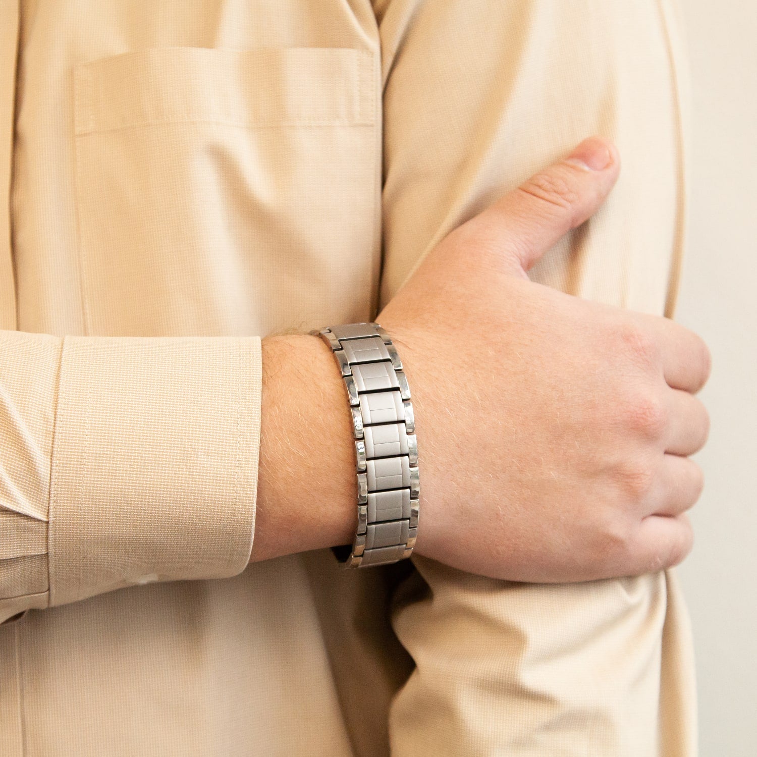 Essence - Negative Ion Bracelet, Titanium & Sterling Silver