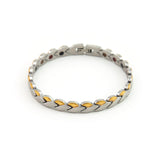 Energy - Negative Ion Chain Bracelet - Brushed Stainless Steel and Polished Gold