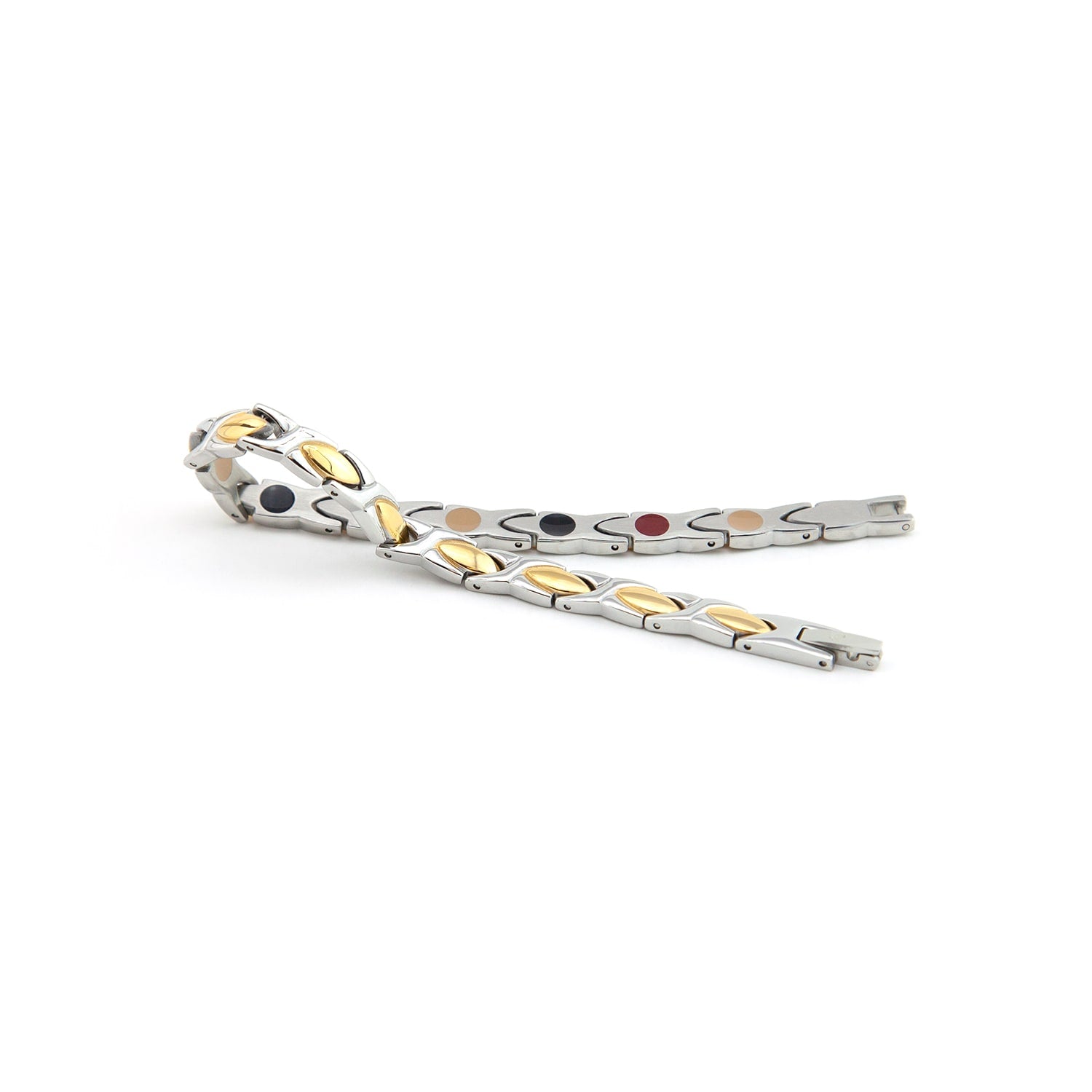 Alchemist - Negative Ion Bracelet, Stainless Steel with Gold Drops
