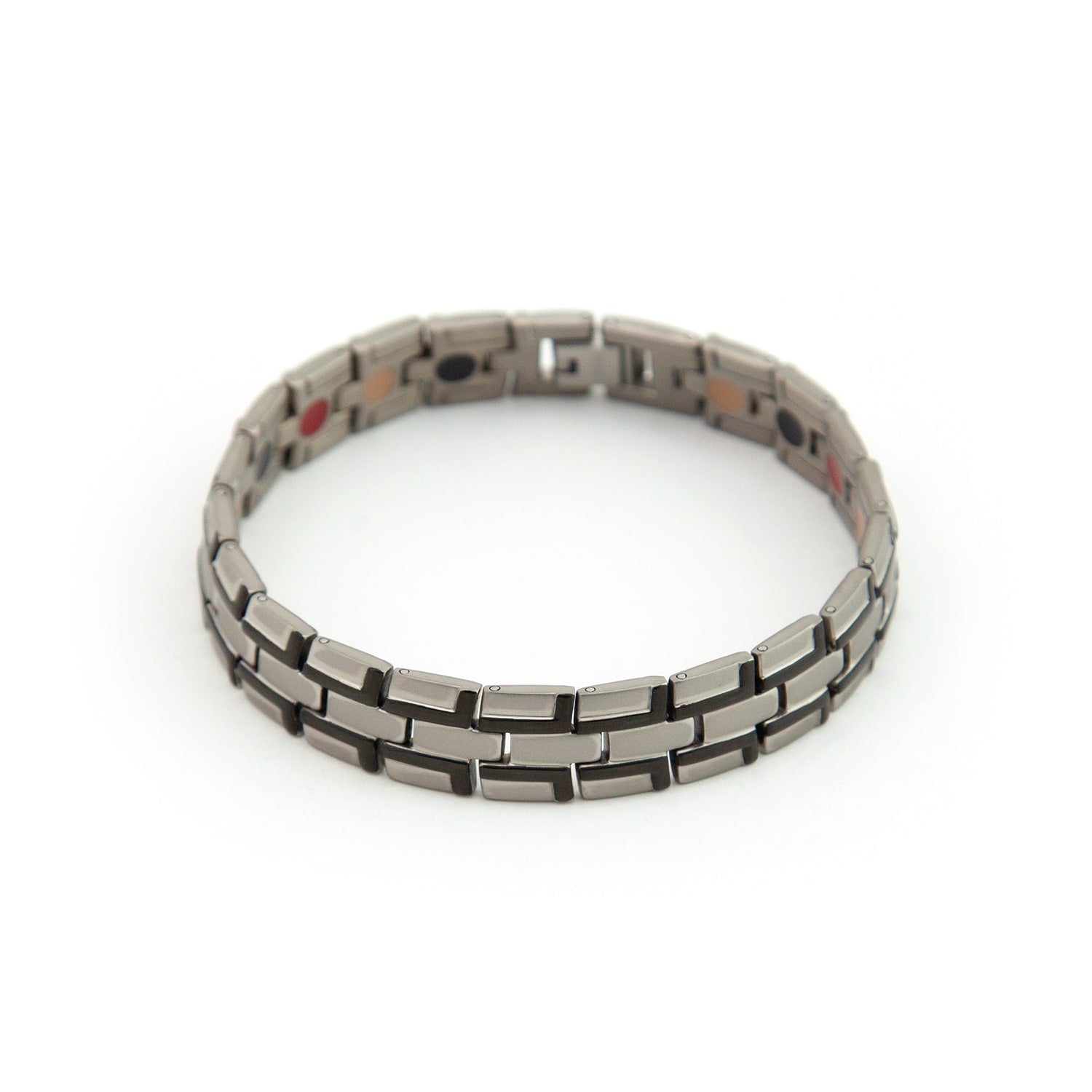 Interlocked - Negative Ion Bracelet, Titanium and Polished Black