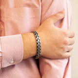 Interlocked - Negative Ion Bracelet, Titanium and Polished Black