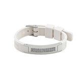 Magical -White Silicone Negative Ion Bracelet - 24 Swarovski Crystals