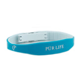 Summer Sky Negative Ion Bracelet- Turquoise & White Silicone