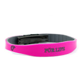Girly - Negative Ion Bracelet Sporty Pink & Grey Silicone Band