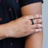 Purlife Elegant Black Thin Negative Ion Ring