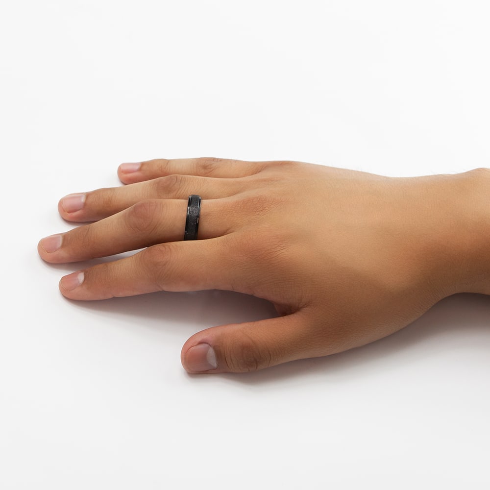 Purlife Elegant Black Thin Negative Ion Ring