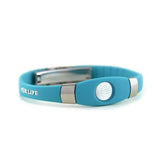 Azure Dream - Negative Ion Bracelet Turquoise Silicone & Brushed Steel