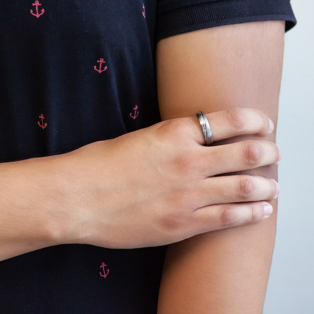 Purlife Elegant Silver Negative Ion Ring