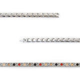 Close-up of Affinity negative ion bracelet links with stainless steel to show detail.