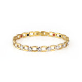 Nice - Negative Ion Bracelet, Gold Plated Titanium with Swarovski Crystals