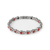 Ruby - Negative Ion Bracelet, Stainless Steel with Red Crystals