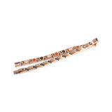 Russet copper negative ion bracelet, unclasped and folded for display.