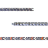 Close-up of Shadow bracelet showing matte finish and beveled links.