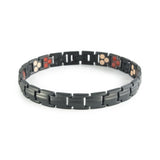 Shadow matte black stainless steel bracelet clasped front view.