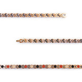 Close-up of Sundance copper bracelet showing detailed wave links.
