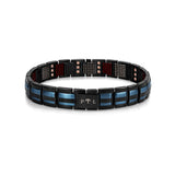Midnight Blue Purlife Multi-Mineral bracelet new clean hero image with PTL tree buckle and mineral points