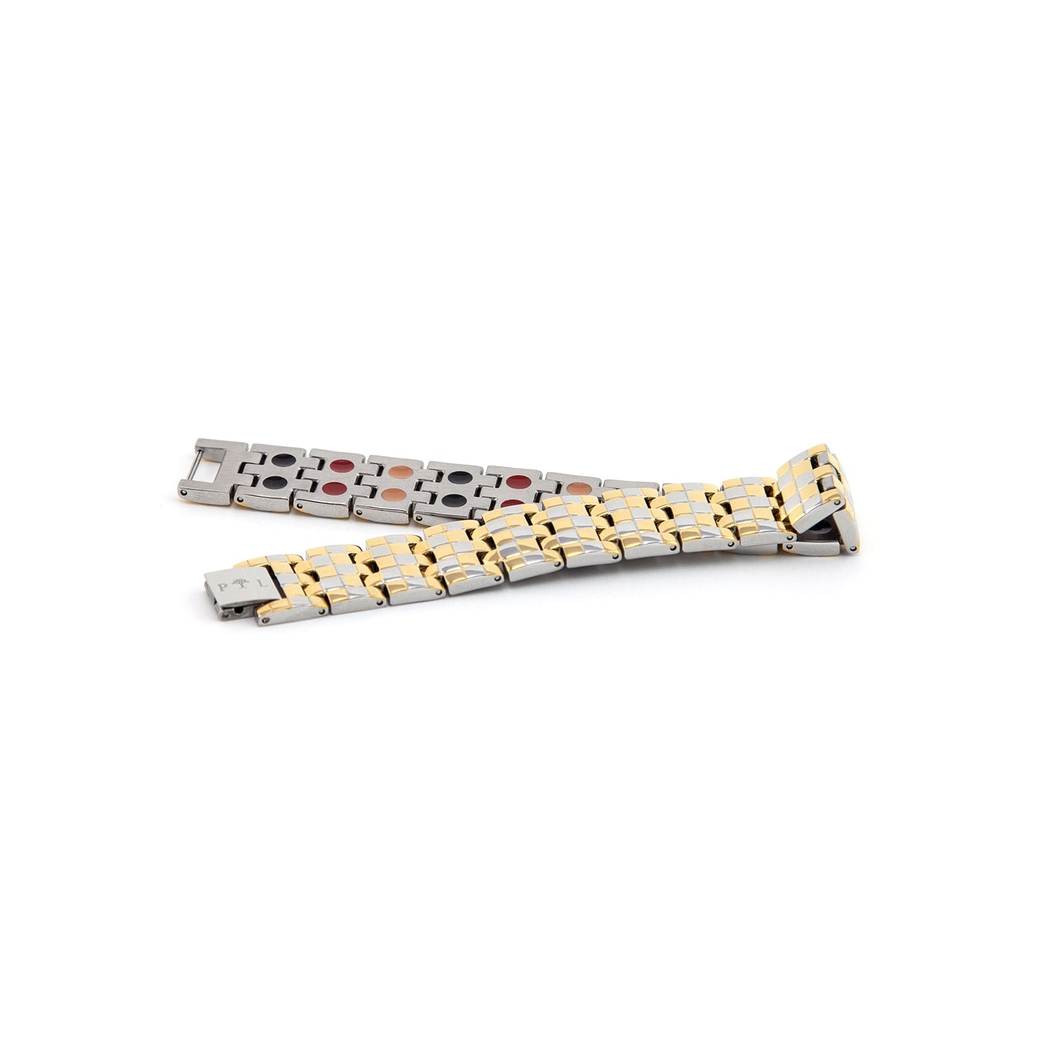 Mysterious Twist - Negative Ion Bracelet, Silver & Gold Plated
