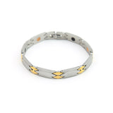 Alluring - Negative Ion Bracelet Two-Tone Stainless Steel & Gold Plated