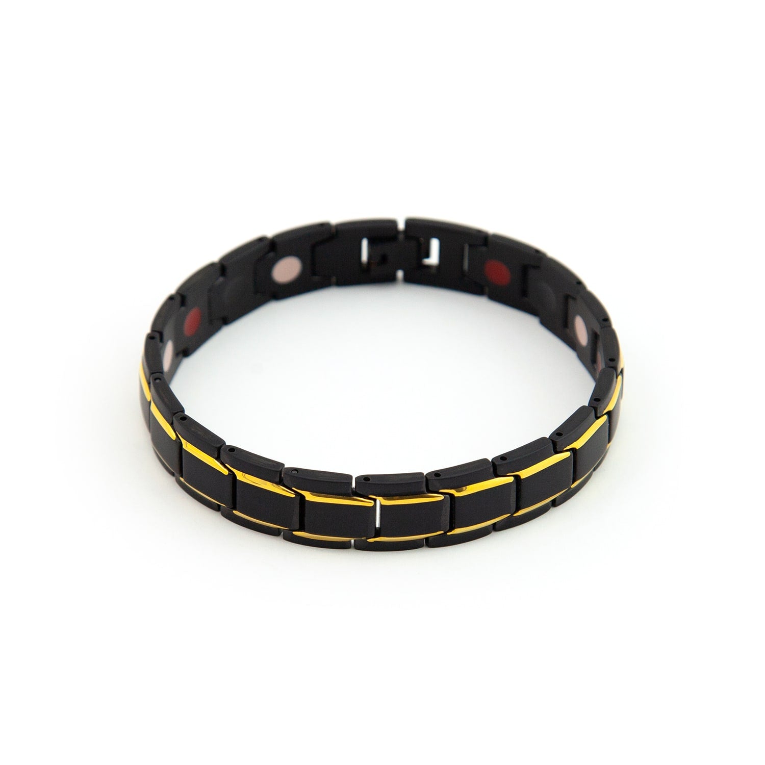 Elements - Negative Ion Bracelet, Stainless Steel Brushed Black and Gold