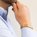 Rey - Two-Tone Negative Ion Bracelet, Stainless Steal and Gold Plated